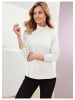 GOLDNER Stehkragenshirt mit Langarm in cremeweiß