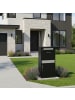 relaxdays Briefkasten in Schwarz/ Silber - (B)50 x (H)112 x (T)37 cm