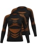 normani 2x Thermo-Langarmshirt UNISEX in Schwarz/Orange
