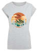 F4NT4STIC T-Shirt Sonnenuntergang Berglandschaft in grau meliert