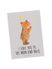 Mr. & Mrs. Panda Postkarte Verliebter Bär mit Spruch in Grau Pastell