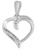 Adeliás Damen Anhänger – Herz Herzanhänger aus 925 Silber mit Zirkonia in silber