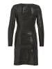 Vila Mini Glitzer Kleid Langarm Pailletten Dress VIOLENE in Schwarz