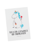 Mr. & Mrs. Panda Postkarte Einhorn Baby mit Spruch in Weiß