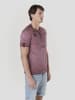 KOROSHI Henley cotton print-emb washed t-shirt in braun