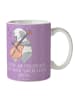 Mr. & Mrs. Panda Geschenktasse Zeichenllo Herz mit Spruch in Lavendeltraum