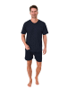 NORMANN Kurzarm Schlafanzug Shorty Pyjama Minimalprint in grün