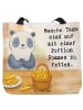 Mr. & Mrs. Panda Tragetasche Panda Pommes Gebet Design mit Spruch in Weiß