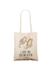 Mr. & Mrs. Panda Tote Bag Otter Hände halten mit Spruch in Creme