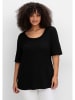 sheego Shirt in schwarz