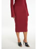 faina Damen Jersey Bleistiftrock in Weinrot