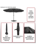 MCW Gastronomie Marktschirm Carpi mit Volant, Anthrazit mit Ständer