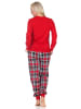 NORMANN Schlafanzug Pyjama langarm Bündchen Tiermotiv - 87108 in rot
