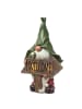 MARELIDA LED Solar Gartenfigur Zwerg mit WELCOME Schild H: 33cm