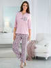 WITT WEIDEN Schlafanzug in rosé-grau-bedruckt