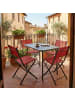 VCM  5 tlg. Bistroset Balkonset Gartenset Sumila 80x55 in Rot