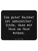 Mr. & Mrs. Panda Mauspad Spruch Guter Nachbar mit Spruch in Schwarz