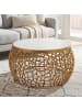 FineBuy Couchtisch in Gold / Marmor / 60x60x35