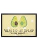 Mr. & Mrs. Panda Fussmatte Avocado Pärchen mit Spruch in Gelb Pastell