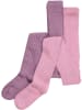 Minymo Strumpfhose "Wool Stocking-rib 2-pack" in Lila