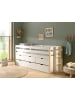 58 aufm Kessel KOJENBETT mit Schubladen Karissa 219x100x98 Massivholz+MDF Weiß/natur