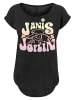 F4NT4STIC Long Cut T-Shirt PLUS SIZE Janis Joplin Pastel Logo in schwarz