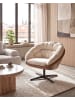 Beliani Sessel TRANUM  in Beige/Schwarz/Braun - (W) 85 x (H) 74 x (L) 78 cm