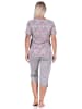 NORMANN kurzarm Capri Schlafanzug Herz - 72670 in Grau