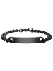 Adeliás Unisex Armband – Panzerarmband aus Edelstahl 22 cm in schwarz