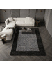 KADIMA DESIGN Teppich Hochflor Shaggy Waschbar Bordüre RHEIN Strapazierfähig in Anthrazit