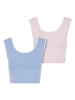 Urban Classics Urban Classics Cropped T-Shirts in powderblue/white+blushedrose/white