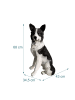 relaxdays Hund-Gartenfigur "Collie" in Weiß/ Schwarz - (B)34,5 x (H)68 x (T)43 cm