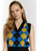 myMo ROCKS Damen Strick Pullunder in Schwarz Blau Mehrfarbig