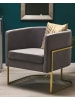 Beliani Sessel SIRKKA in Grau/Gold - (W) 72 x (H) 71 x (L) 70 cm