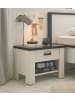 Furn.Design Nachttisch weiß Pinie und Anthrazit Landhaus, Nachtkommode mit Schubkasten