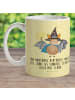 Mr. & Mrs. Panda Kindertasse Fledermaus Zauberer mit Spruch in Gelb Pastell