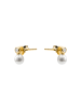 Luxenter Luxenter white pearl earrings with 18-carat yellow gold finish - Siako