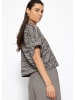 SASSYCLASSY Musselin Bluse mit Leo-Print in Taupe