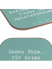 Mr. & Mrs. Panda Untersetzer Tasse Spruch Danke Papa mit Spruch in Meeresbrise