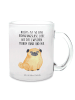 Mr. & Mrs. Panda Glas Mops mit Spruch in Transparent