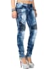 Cipo & Baxx Damen Slim Fit Hose Stonewashed in Blue