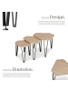 tectake Beistelltisch-Set Torquay stapelbar, Industrial Holz hell, Eiche Sonoma