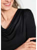 GOLDNER Blusenshirt mit Wasserfallausschnitt in schwarz