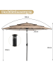COSTWAY Sonnenschirm mit Kurbel Ø300cm in Braun