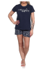 NORMANN Shorty kurzarm Pyjama - 74020 in marine