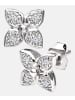 Diamant L'éternel Ohrstecker aus 375 Weißgold mit Diamant Blumen-Design