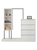 ABRIHOME Schubladenschrank Kleiderschrank Sideboard mit Kleiderstange, weiß