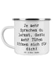 Mr. & Mrs. Panda Emaille Tasse Spruch Sprachen lernen und anwend... in Weiß