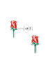 Alexander York Kinderohrstecker ROSE in 925 Sterling Silber, 2-tlg. in red