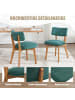 ABRIHOME Esszimmerstühle 2er Set Mid-Century Stil in Grün, 54.5x47x77 cm